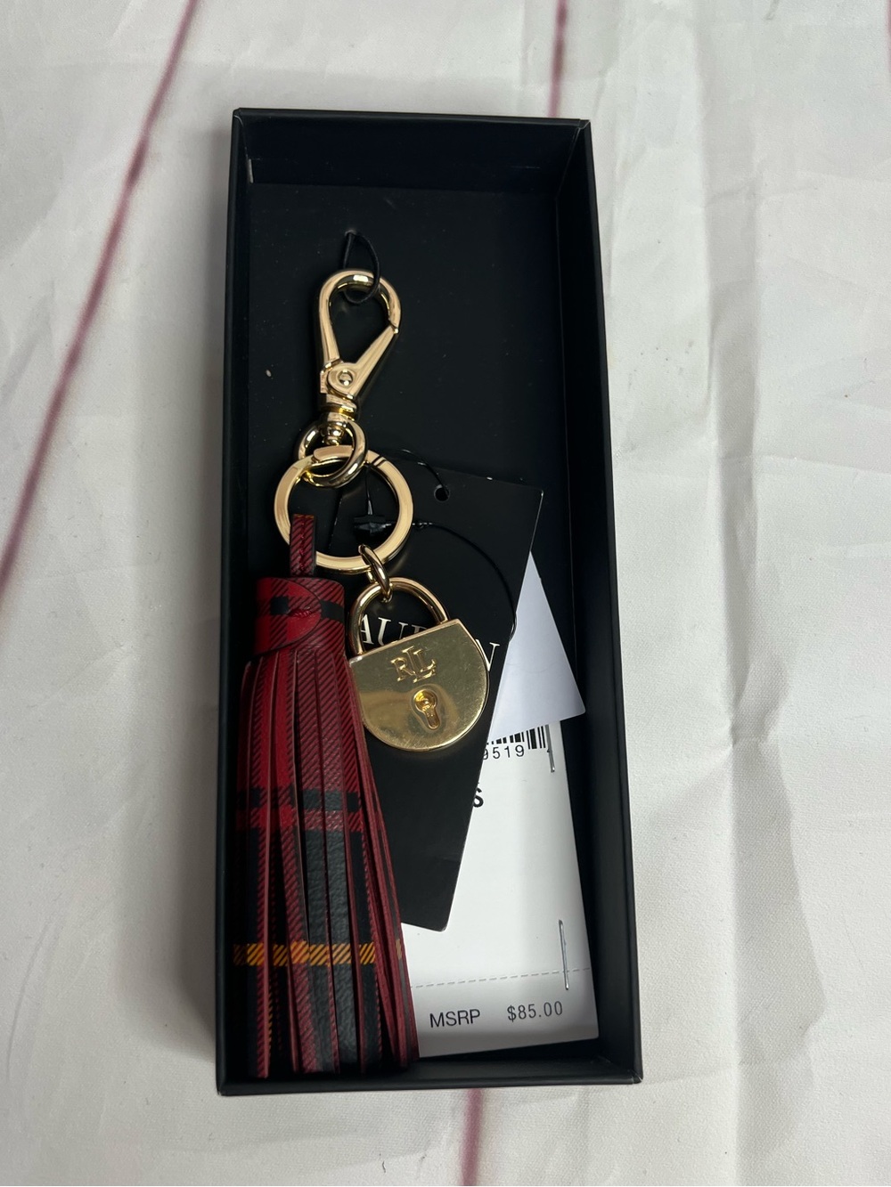 Lauren Ralph Lauren
Padlock & Plaid Leather Tassel Charm